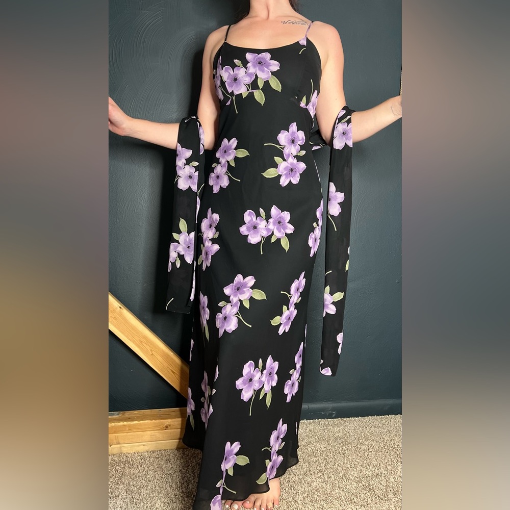 Floral Long Fitted Dress
